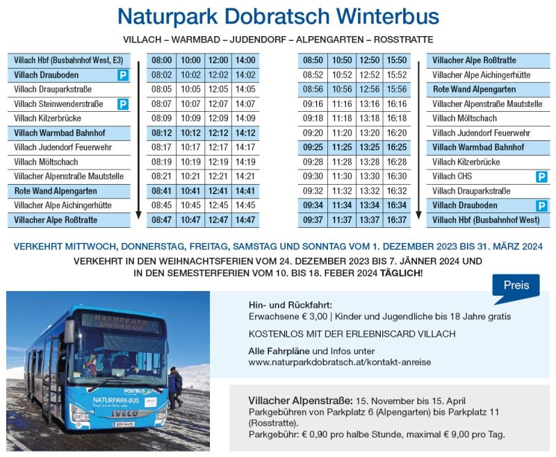Naturpark Dobratsch Winterbus 2023-24